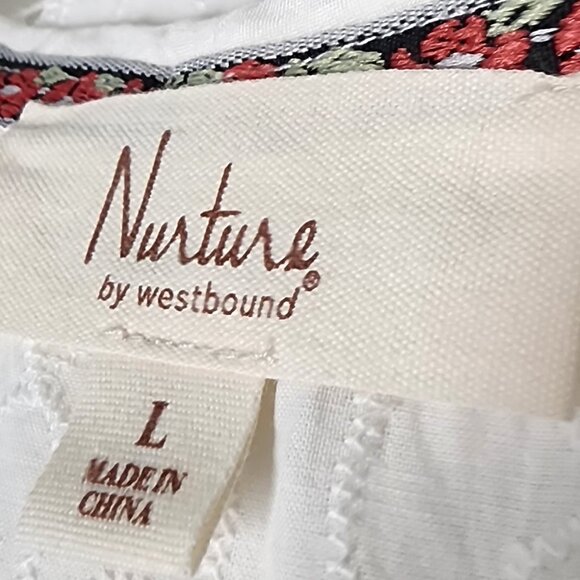 Nurture by westbound white eyelet sleeveless top cotton Large NWT - Picture 4 of 8